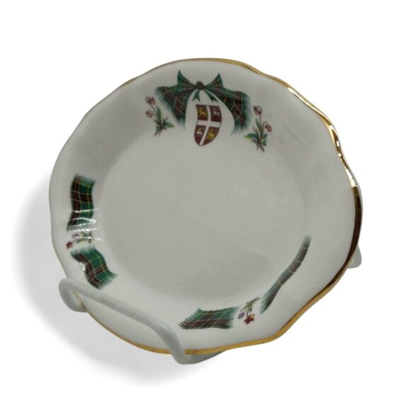 ROYAL ADDERLEY Newfoundland Oval Dish with Tartan Pattern and Gold Trim, Vintage - Picture 2 of 12